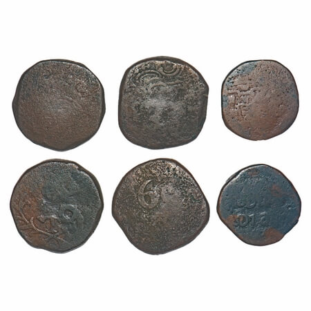 Indo Portuguese, Copper (3 Coins), Meia Tanga, 1) D.Jose (1750-1777 AD), ND, Goa issue, A.