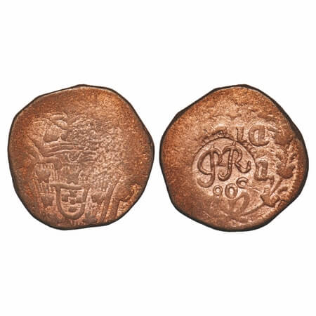 Indo Portuguese, Copper Meia Tanga (30 Reis), 20.53g, D.Jose (1750-1777 AD), ND, Goa issue