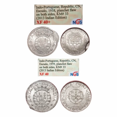 Indo Pourtuguese, Copper Nickle (2 Coins), Republic, Escudos 1958 & 1959 AD with planchet 
