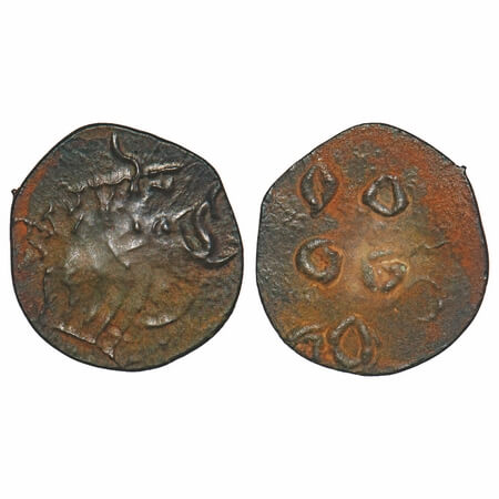 Satavahanas, Siri Satakarni, Andhra Region Type, Potin Unit, 1.47g, 19.01x18.07mm, Obv: El