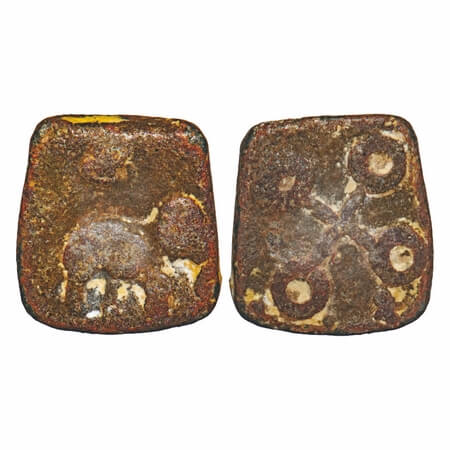 Satavahanas, Satakarni, Lead Unit, 3.49g, 15.81x14.64mm, Elephant walking to right side ab