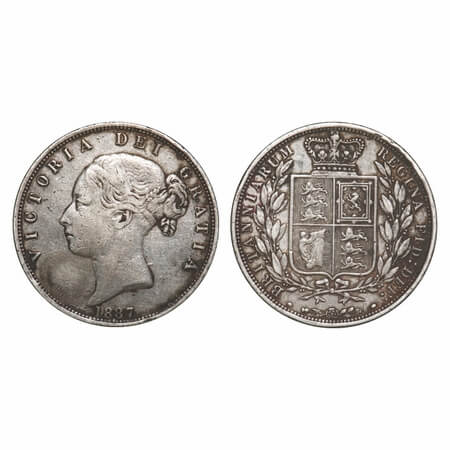 Great Britian, 1/2 Crown (0.925% Silver), 14.11g, Victoria Queen, 1887. KM 756. About Very