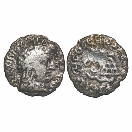 Satavahanas, Vasithiputa Siva Siri Pulumavi (c. 152-160 AD), Silver Drachma, 1.52g, 15.36x