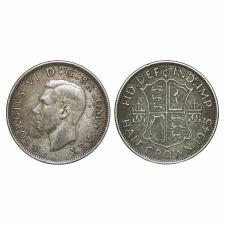 Great Britain, Silver ½ Crown (0.500% silver), 13.96g, George VI, 1945, Obv: bust to left,