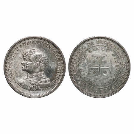 Portugal, Silver 200 Reis (0.917 silver) Proof Like, 4.97g, 400th Anniversary Discovery of