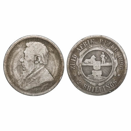 South Africa, Silver (0.925 Silver) 2 Shillings, 10.92g, Zuid Afrikaansche Republiek, 1896