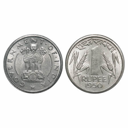 1 Rupee, 1950, Nickel, 11.81g, Bombay Mint, Uncirculated. Scarce,