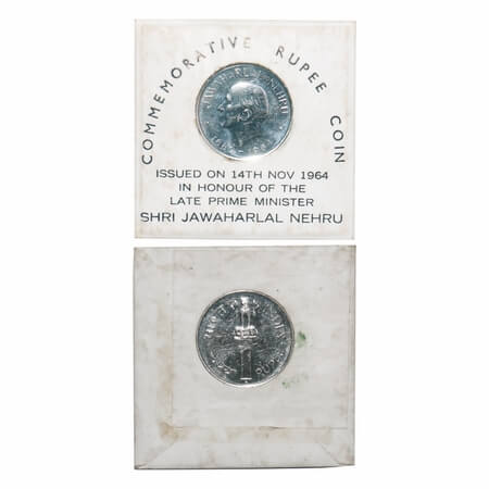 1 Rupee, 1964 Proof, Nickel, In Honour Of The Late Prime Minister Shri Jawaharlal Nehru, U