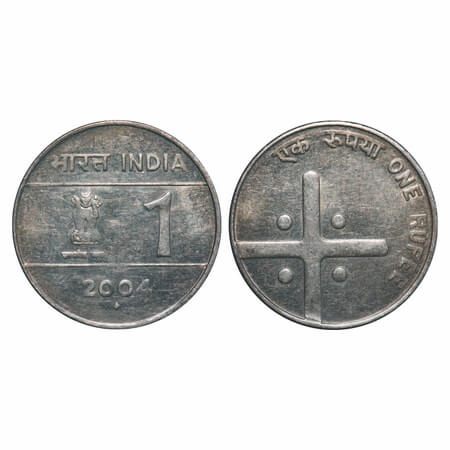 1 Rupee, 2004, FSS, 4.88g, Bombay Mint. About Extremely Fine, Scarce.