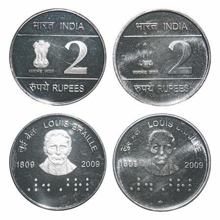 2 Rupees, Proof And Uncirculated (from Broken Set), (2 Coins), (1809-2009), FSS, Louis Bra