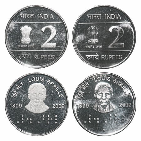 2 Rupees, Proof And Uncirculated (from Broken Set), (2 Coins), (1809-2009), FSS, Louis Bra