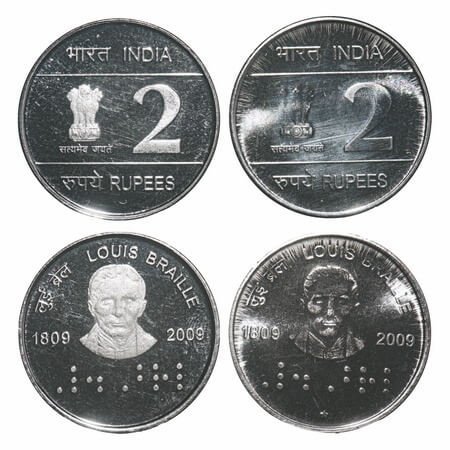 2 Rupees, Proof And Uncirculated (from Broken Set), (2 Coins), (1809-2009), FSS, Louis Bra