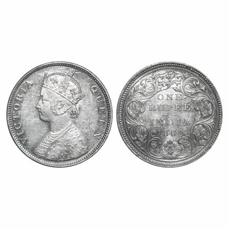 Victoria Queen, Silver, Rupee, 1862, Bombay Mint, B/II/1/0. F. Prid 69. GK 286. Uncirculat