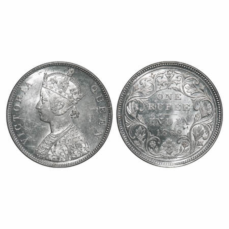 Victoria Queen, Silver, Rupee, 1862, Bombay Mint, B/II/3/0. F. Prid Unlisted. GK 293. Unci