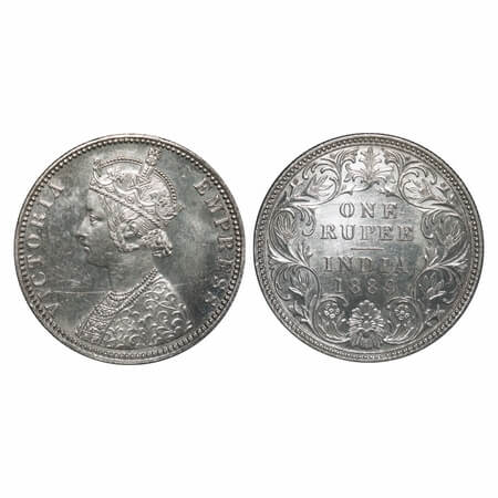 Victoria Empress, Silver, Rupee, 1889, Bombay Mint, C2/I, 'B' incused. F. Prid 177. GK 564
