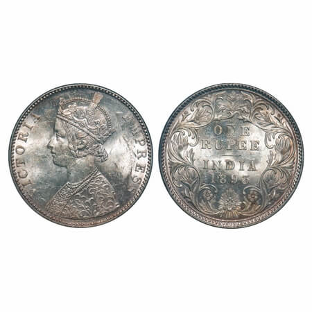 Victoria Empress, Silver, Rupee, 1893, Bombay Mint, C2/I(ii), 'B' incused. F. Prid 182. GK