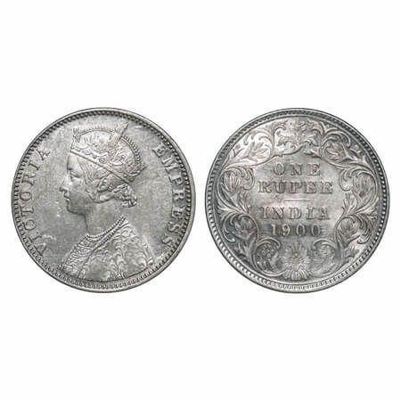 Victoria Empress, Silver, Rupee, 1900, Bombay Mint, A3(i)/I(ii), 'B' incused. F. Prid 186.