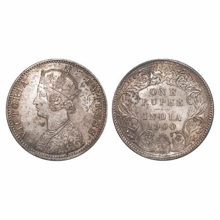 Victoria Empress, Silver, Rupee, 1900, Calcutta Mint, C3/I(i), ‘C’ incused, Flat 1. F. Pri