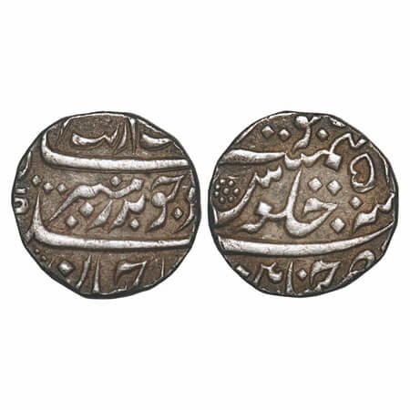 Madras Presidency, Silver Rupee, 11.53g, Chinapatan Mint, INO Aurangzeb Alamgir, 51 RY. P.
