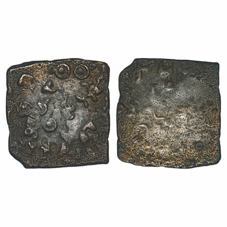 Satavahanas, Siri Satakarni (c. 100 BC), Vidarbha region, Copper Unit, 3.84g, 20.10x19.35m