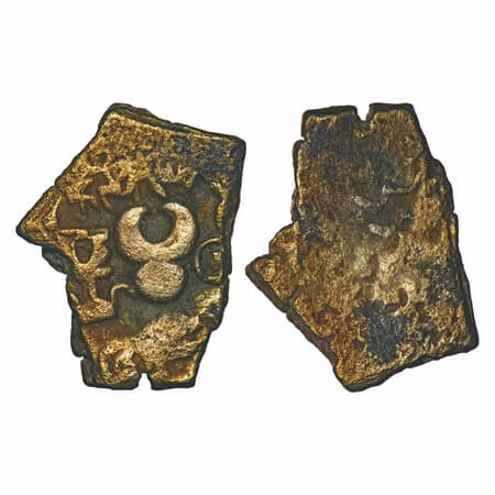 Satavahanas, Siri Satakarni, Vidarbha region, Bronze Unit, 2.96g, 20.29x16.03mm, Obv: Bold