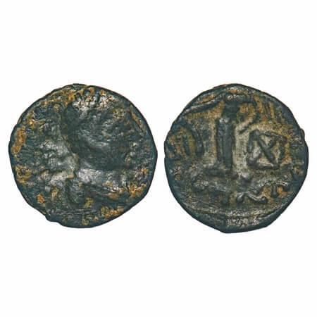 Kushanas, Kujula Kadphises (c. 50-90 AD), Copper Drachma, 1.97g, 15.84x16.21mm, Obv: Bust 