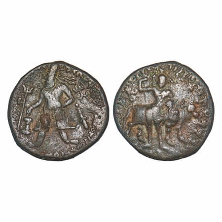 Kushanas, Wima Kadphises (c. 100-127/8 AD), Copper Tetradrachm, 16.82g, 27.74x28.04mm, Obv