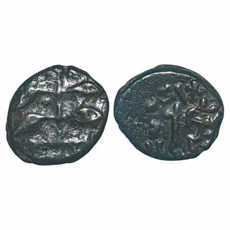 Western Kshatrapas, Arsenical Copper, Nahapana (c.33-78 AD), 'Bhokardan' type, 2.05g, 14.3
