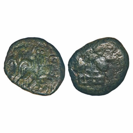 Western Kshtrapas, Nahapana (c. 50-100 AD), Copper Unit, 3.77g, 15.57x16.86mm, 16.98x14.98