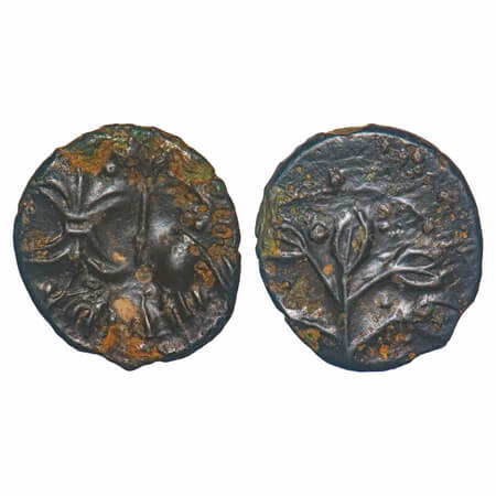Western Kshatrapas, Nahapana, Potin Unit, 3.76g, 19.63x18.53mm, Junnar Region, Obv: Elepha
