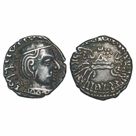 Western Kshtrapas, Kardamaka Family, Vijayasena (c. 238-239 AD), Silver Dramma, 2.10g, 14.