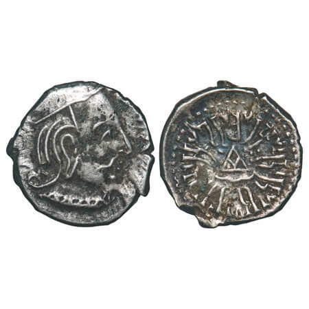 Western Kshatrapa, Svami Rudrasena III, (c. 348-378 AD) son of Svami Rudradaman II, Silver