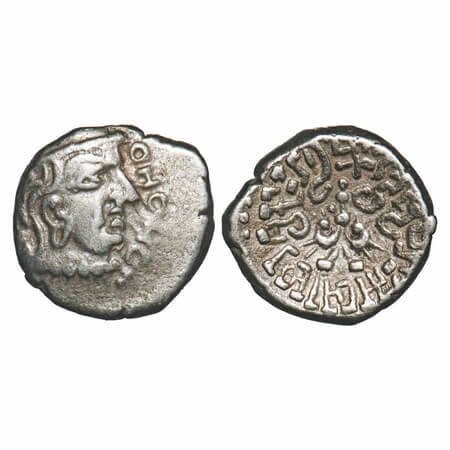 Guptas, Kumaragupta I (c. 414-455 AD), Silver Drachma, Garuda type,1.88g. 11.99x12.34mm, O
