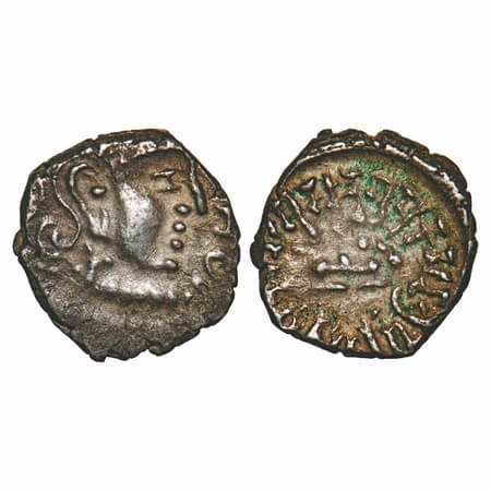Guptas, Skandagupta (c. 455-480 AD), Silver Drachm, 1.65g, 12.83x12.61mm, Bull type, Obv: 