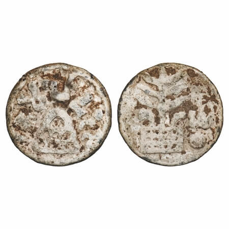 Anandas of Karwar, Mulananda, Lead Unit, 9.17, 25.74x26.44mm, Obv: Eight arched hill in ce
