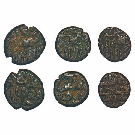 Later Pandyas of Madurai, Jatavarman Pandya II, (c. 1276-1301 AD), Copper Kasu (3 coins), 