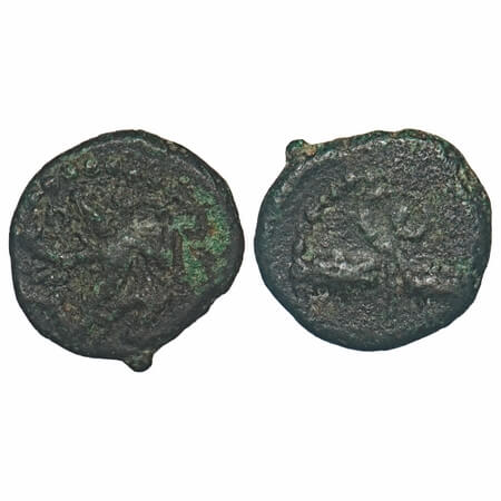 Banas of Madurai, Copper Kasu, 2.60g, 15.18x15.65mm, Obv: Garuda flanked by conch and disc