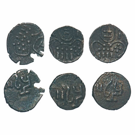 Vijayanagar Kingdom, Hari Hara II (c. 1377-1404 AD), Silver Tara (3 Coins)), Obv: Nagari ‘