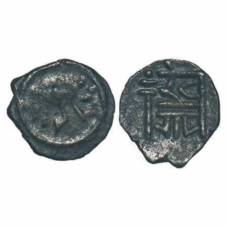 Vijaynagar Kingdom, Devaraya I (c. 1406-1422 AD), Silver Tara, 0.23g, 8.57x8.97mm, Obv: El