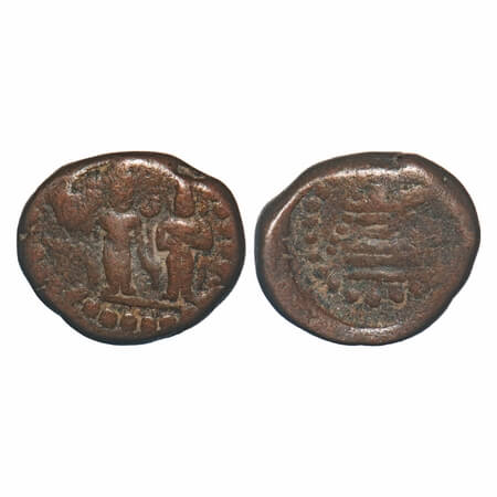 Sivaganga, Sasivarnadeva (c. 1730-1750 AD), Copper Kas, 3.09g, 13.03x15.13mm, Obv: Lord Ra
