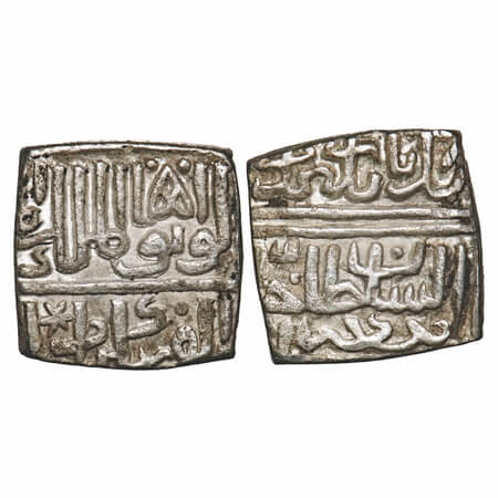 Malwa Sultanate, Silver 1/2 Tanka, 5.01g, Coin struck in the name of Rana Sangram of Mewar