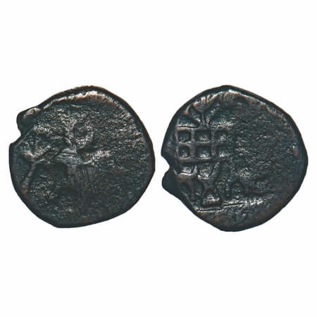Mitra Dynasty, Agnimitra, Kaushambi Region (1st BC), Copper Unit, 1.63g, 10.70x11.36mm, Ob