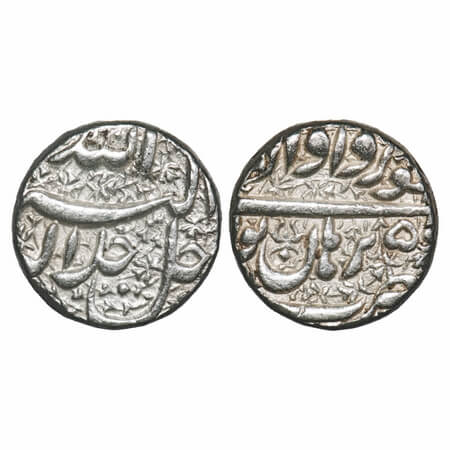 Akbar, Silver Round Rupee, 11.42g, Burhanpur Mint, Ilahi type, Month 'Khurdad', Ilahi 50, 
