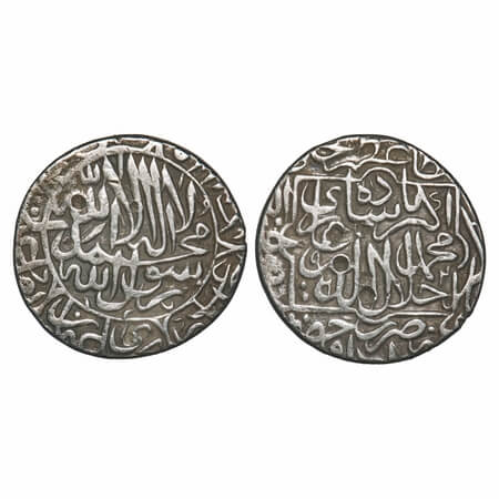 Akbar, Silver Rupee, 11.30g, Hazrat Delhi Mint, AH 964 (split date), Kalima type, legend w