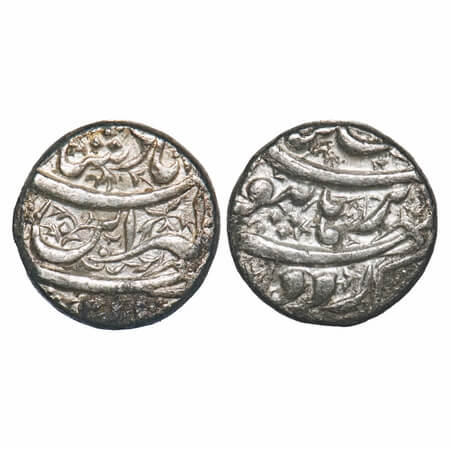 Jahangir, Silver Rupee, 11.26g, Burhanpur Mint, 'Din Panah' Couplet, AH 10(17), Floral des