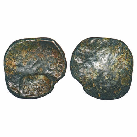 City State issue, Kurapurika, Narmada Valley, Kamsya or Bell metal Kamshika, 7.13g, 21.50x