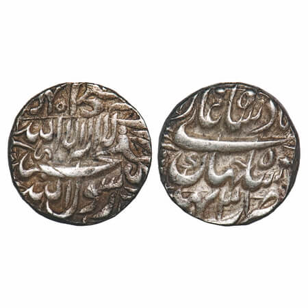 Shah Jahan I, Silver Rupee, 11.47g, Bhakkar Mint, 31 RY. KM 235.7. About Very Fine+, Scarc
