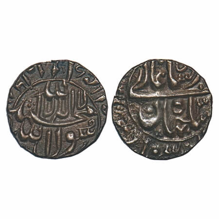 Shah Jahan I, Silver ½ Rupee, 5.76g, Surat Mint, AH 1068/31 RY, legends in circle. KM 217.