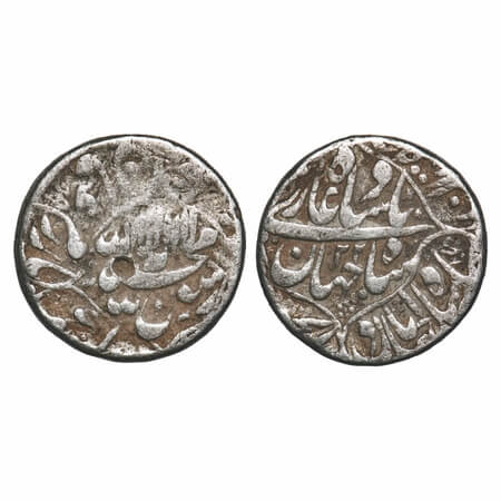 Shah Jahan I, Silver Rupee, 11.29g, Surat Mint, AH (1058)/22 RY, name of four caliphs and 