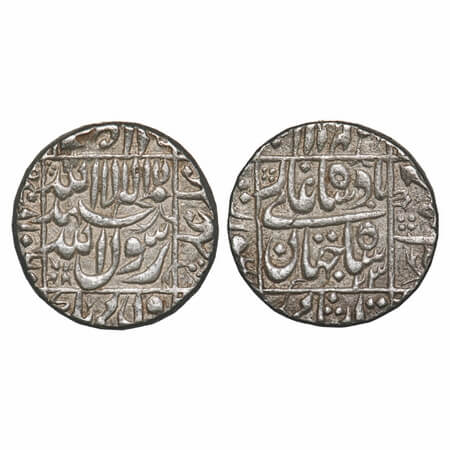 Shah Jahan I, Silver Rupee, 11.46g, Surat Mint, AH 1060/23 RY, legends in square area. KM